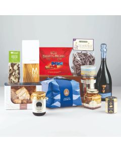 "Luxe" - Weihnachtskorb mit Fiasconaro-Panettone, Heidelbeer-Tagliatelle, Kekse