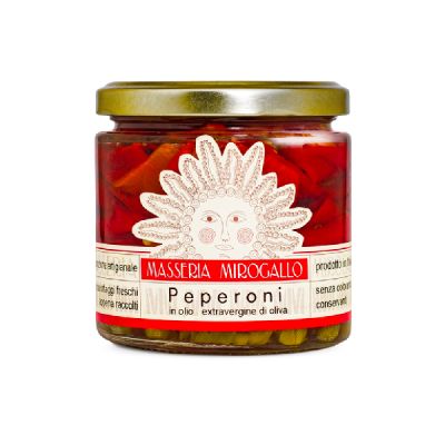 Red pepers in extra Virgin Olive Oil Masseria Mirogallo 270 gr