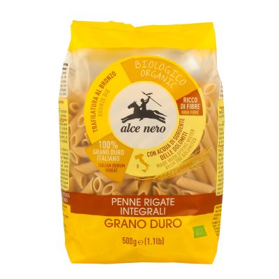 Whole wheat flour organic pasta penne rigate Alce Nero 500 gr