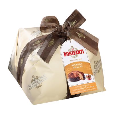 Handwrapped Panettone with Pieces of Marron Glaces Bonifanti 1000 gr