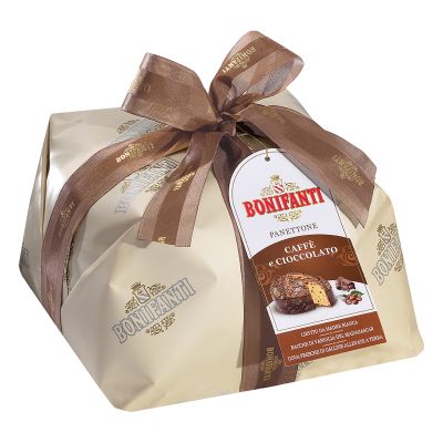 Handwrapped Panettone with drops of Chocolate and Coffee Bonifanti 1000 gr