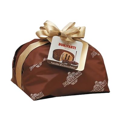 Handwrapped Panettone filled with chocolate Bonifanti 850 gr