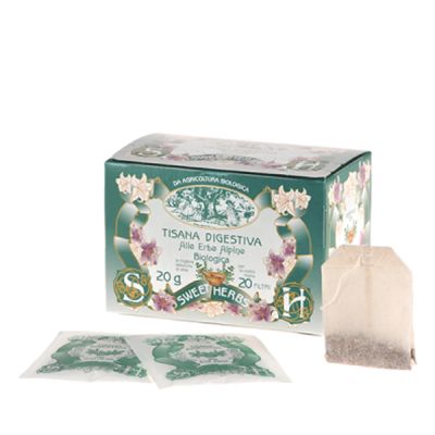 Organic and Digestive Herbal Tea with Alpine Herbs Sweet Herbs Brezzo 20 filters 30 gr