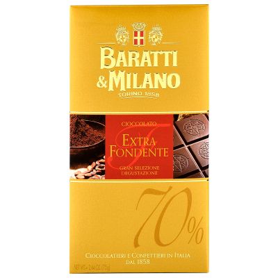 Extra dark chocolate 70% Baratti&Milano 75 gr