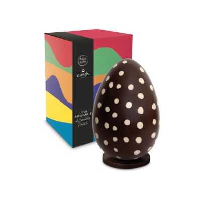 Easter egg with dark chocolate and white chocolate dots Blend 64% Relanghe 450 gr