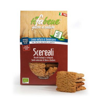 5 Cereal Organic Sugar Free Whole Grain Biscuits TiFaBene 250 gr