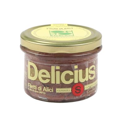 Anchovy Fillets in Olive Oil Delicius Rizzoli 230 gr