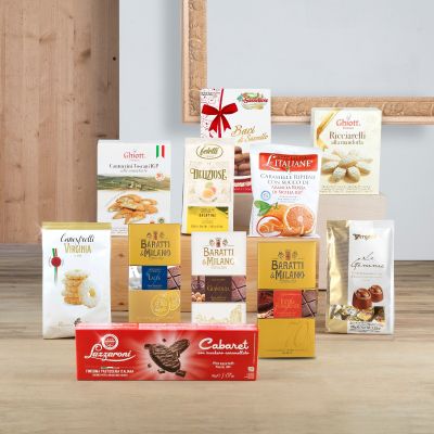 "Dolcezza in tavola" - Food hamper with baci of Sassello, canestrelli biscuits, chocolate