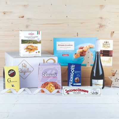 "Golosità”- Christmas hamper with panettone, Cremona nougat, pralines