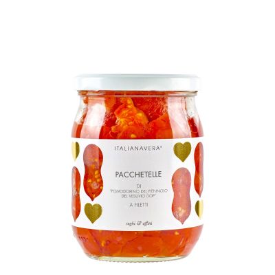 Pacchetelle Rosse slices of Tomato del Piennolo from Vesuvio DOP Italianavera 550 gr