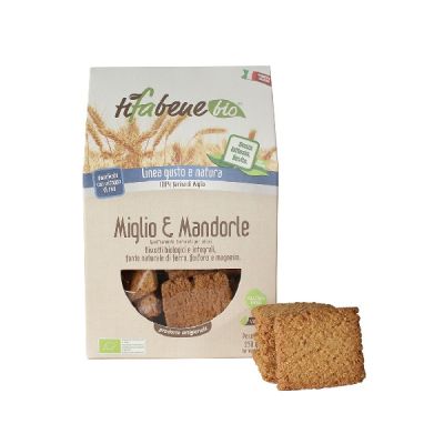 Bio Vollkorn-Kekse mit Hirse und Mandeln – Glutenfrei – TiFaBene 250 g