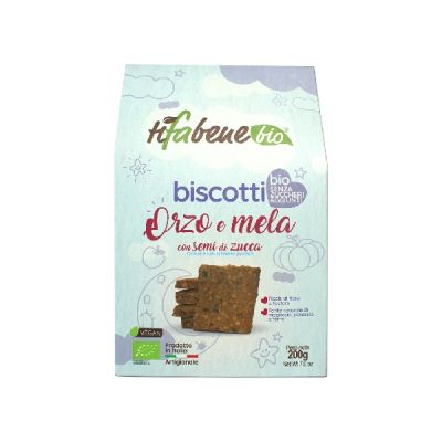 Bio-Keksen aus Gerste, Apfel, Kürbiskernen, ohne Zuckerzusatz – TiFaBene 200 gr