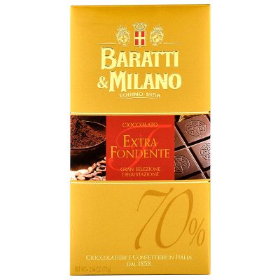 Extra Zartbitterschokolade 70% Baratti&Milano 75 gr