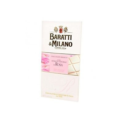 Weiße Schokolade mit Natürlichem Rosenextrakt Baratti&Milano 75 gr