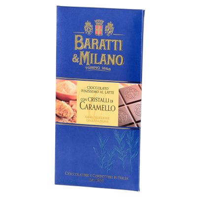 Vollmilchschokolade mit Karamellkristallen Baratti&Milano 75 gr