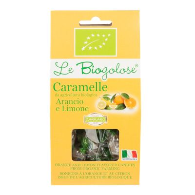 Bio Bonbons mit Orange und Zitrone Le Biogolose Carraro 80 gr