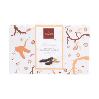 Orangenscheiben mit dunkler Schokolade überzogen Domori 150 gr