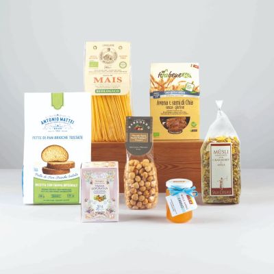 "Bontà e Benessere" - Wellness-Geschenkkorb mit Distelhonig, Müsli