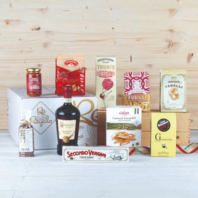"Gioia" - Gastronomische Geschenkbox mit Nougat, Linsen und Cotechino