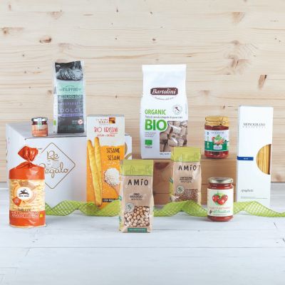 "Delizie Biologiche" -  Bio-Geschenkkorb mit Nudeln, Soße, Olivenöl