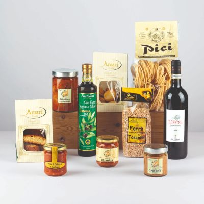 "Toscana" - Geschenkkorb mit typischen Produkten aus der Toskana
