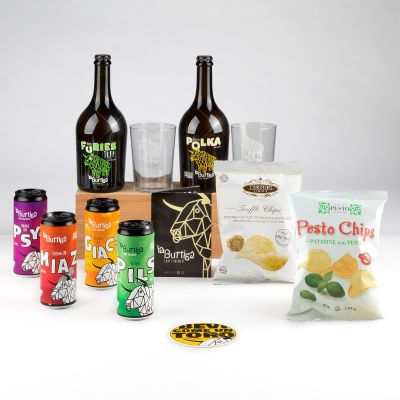 "W la Birra" - Geschenkbox mit La Buttiga-Bieren, Snacks