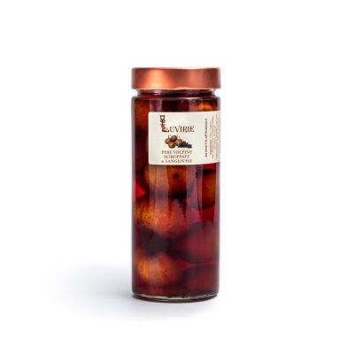 Volpina-Birnen in Sirup mit Sangiovese-Wein 600 g