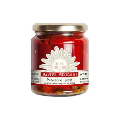 Rote Paprika in nativem Olivenöl extra Masseria Mirogallo 270 gr