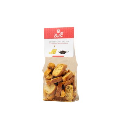 Cantuccini Salati mit Parmigiano Reggiano und Pfeffer Biscottificio Belli 150 gr