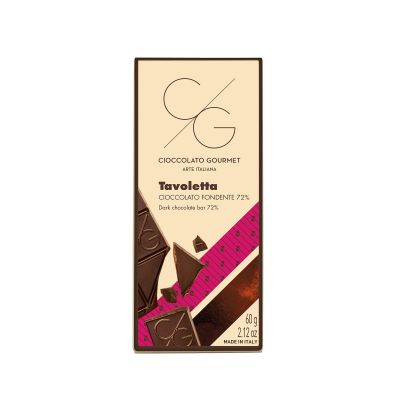 Zartbitterschokoladentafel 72% Cioccolato Gourmet Arte Italiana 60 gr