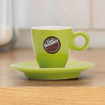 Grüne Kaffeetasse Caffè Vergnano 1882