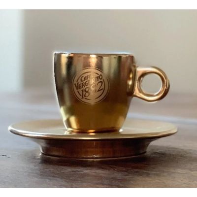 Gold Kaffeetasse Caffè Vergnano 1882