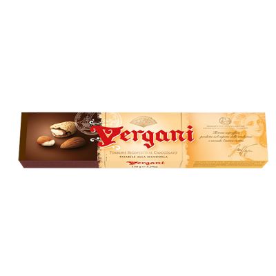 Mürber Nougat aus Cremona mit Mandeln und mit dunkler Schokolade überzogen Vergani 150 g