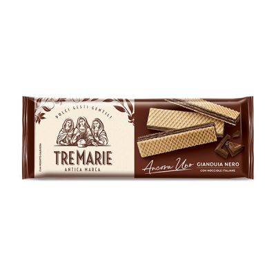 Waffeln mit Schwarze Gianduja "Ancora Uno" Tre Marie 175 gr