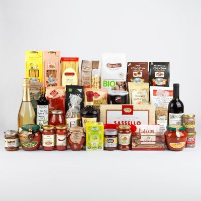 "SpesaInBox 35" - Cesto alimentare spesa online pasta, legumi, sughi, prodotti da forno dolci e salati, regalo