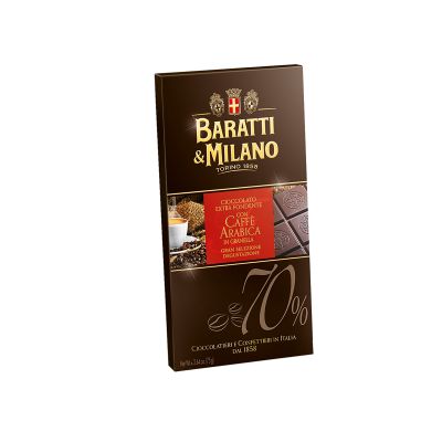 Cioccolato Extra Fondente con Caffè Arabica in granella Baratti&Milano 75 gr