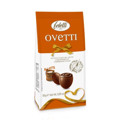 Ovetti di Cioccolato al Latte ripieni di Crema alle Nocciole Feletti 85 gr