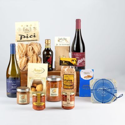 "Delizie Toscane" - Cesto regalo Toscano con zolfino bio, ribollita