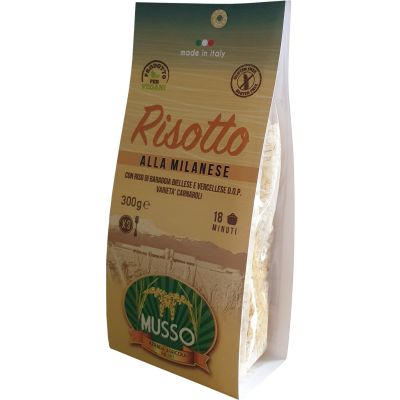 Risotto alla Milanese con Carnaroli DOP Baraggia Azienda Agricola Musso 300 gr