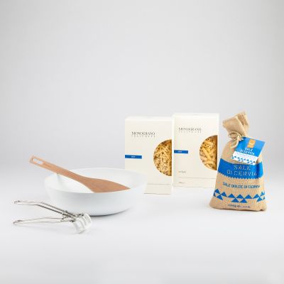 "KnIndustrie BoxGourmet ABCT Wok SaltaPasta" - Cesto regalo Accessori cucina con wok antiaderente KnIndustrie
